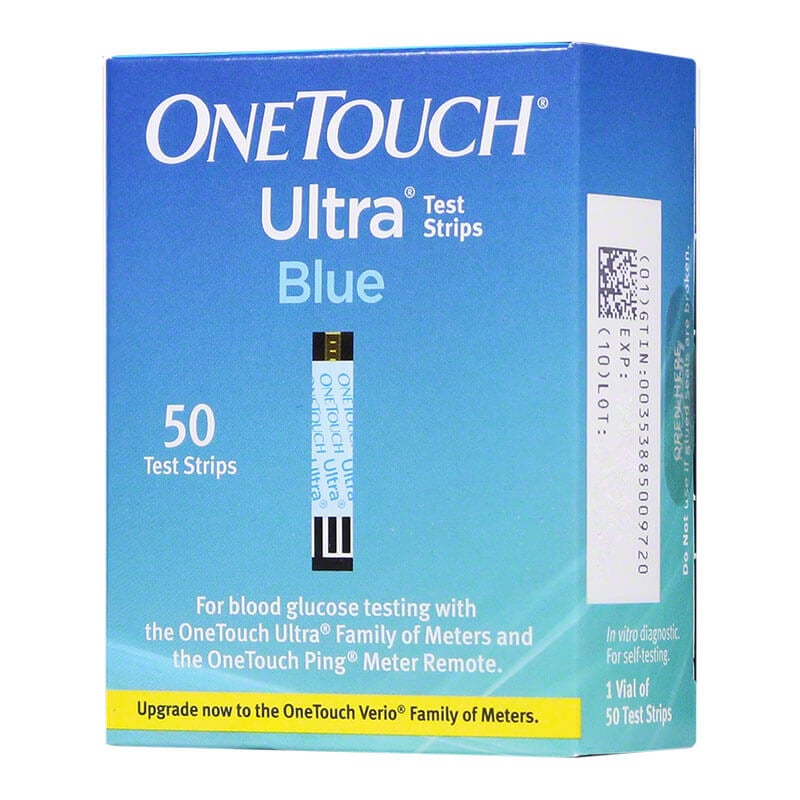 One Touch Ultra Blue Diabetic Test Strips Box of 50