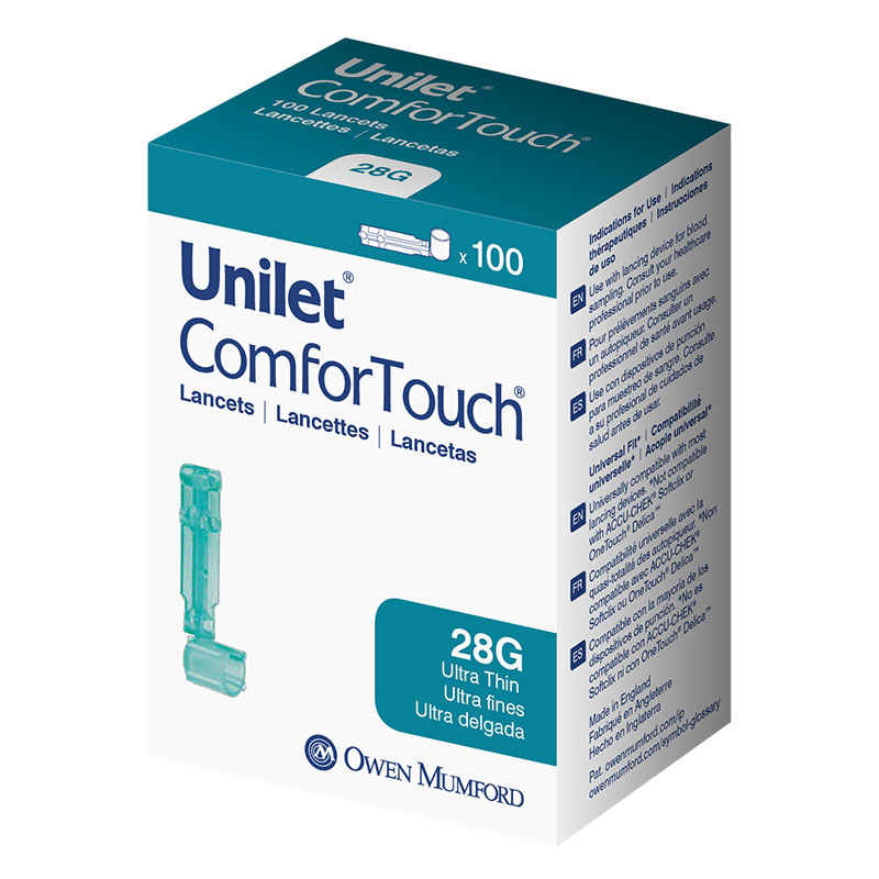 Owen Mumford Unilet ComforTouch Ultra Thin Lancets 28G 100/bx