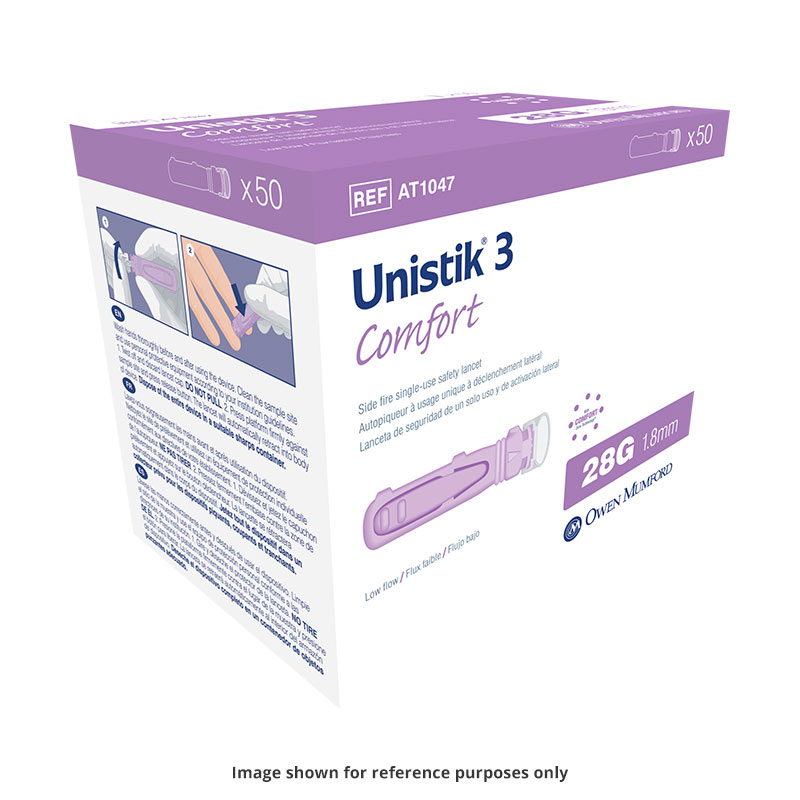Owen Mumford Unistik 3 Comfort Safety Lancets 50/bx AT1047 Pack of 3