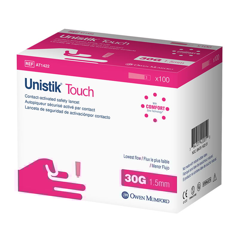 Owen Mumford Unistik Touch 30G 1.5mm - 100 Safety Lancets