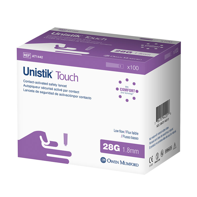 Owen Mumford Unistik Touch 28G 1.8mm - 100 Safety Lancets