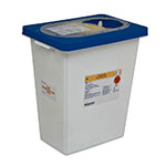 Pharmaceutical Waste Container, Hinged Lid, 8 Gallon - White thumbnail