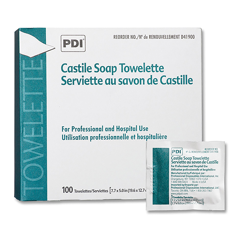 PDI Inc. Castile Soap Towelettes Box of 100