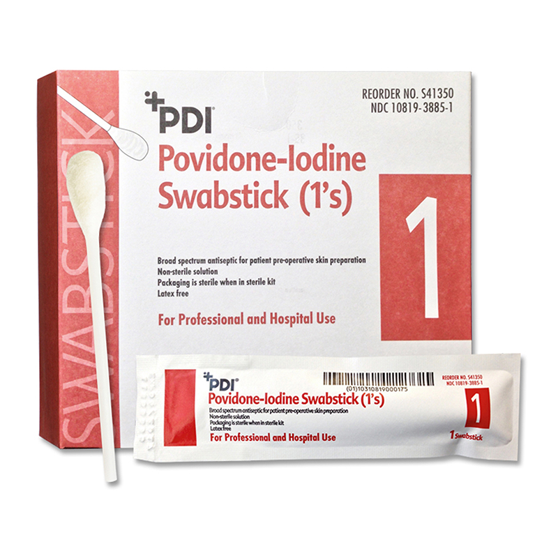 PDI Inc. PVP Iodine Prep 10% USP Swabstick 4 inch Box of 50