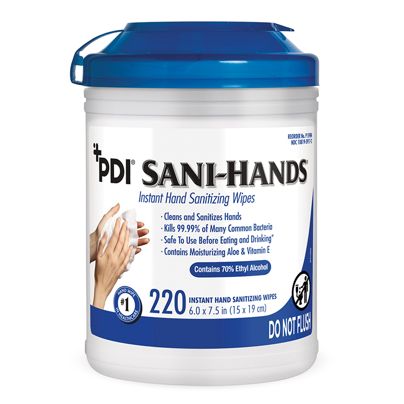PDI Inc. Sani-Hands Instant Hand Sanitizing Wipes Large Canister