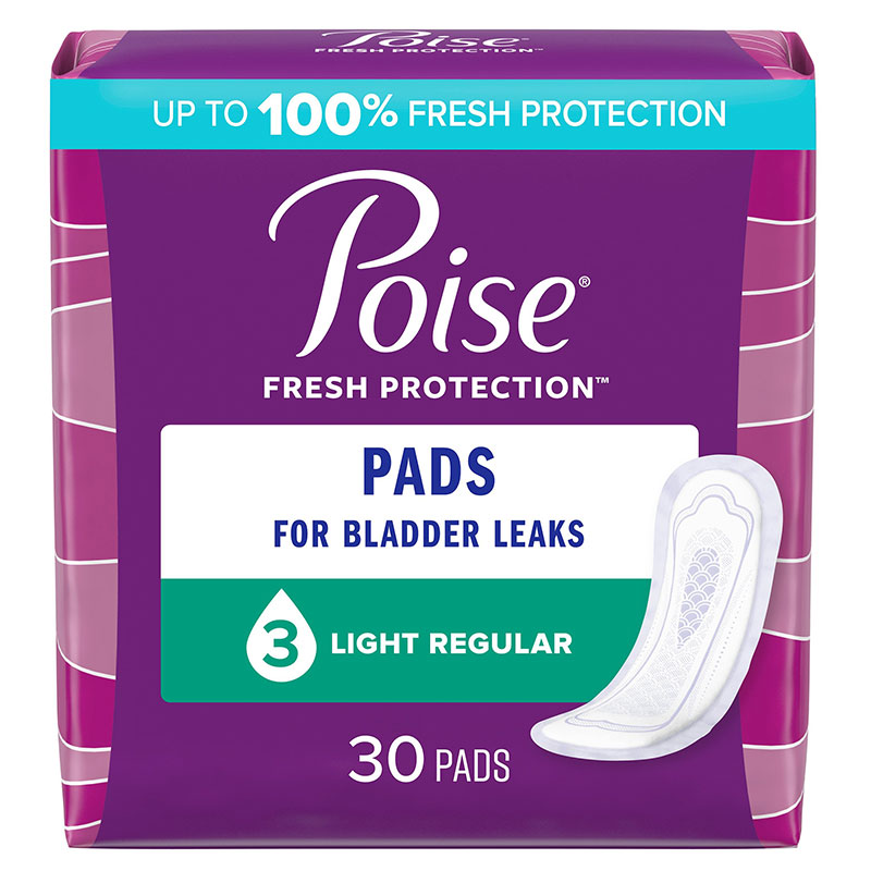 Poise Pads Light Absorbency Regular Length Case of 120