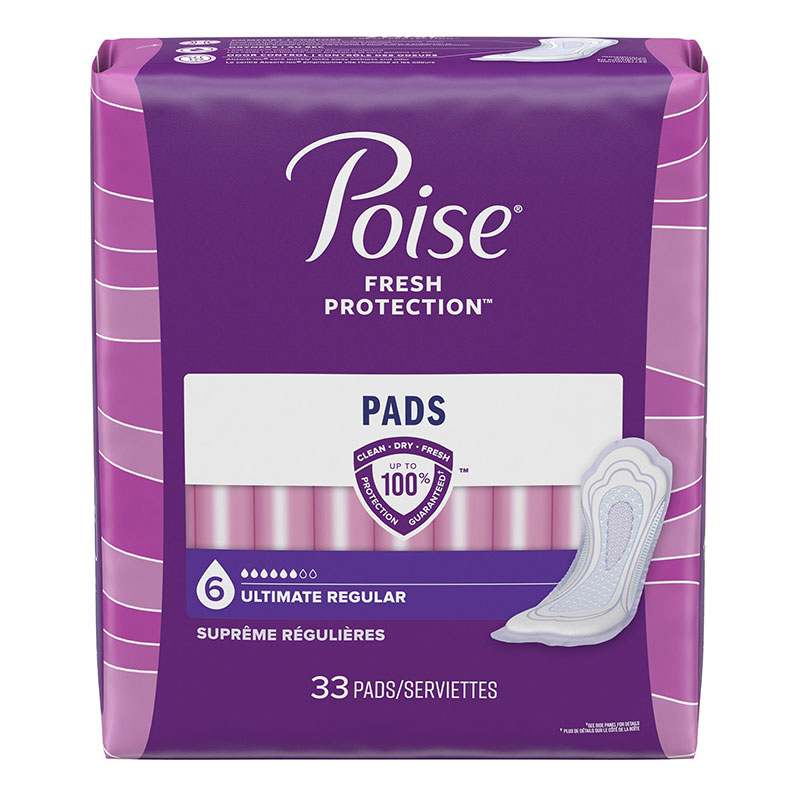 Poise Ultimate Coverage Protection Supreme Pad 14.37 inch Long Case of 132