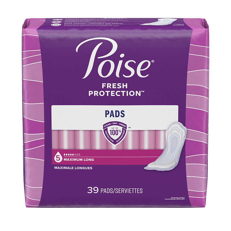 Poise Ultra Plus with Side Shields Maximum Long 14.37 inch Package of 39
