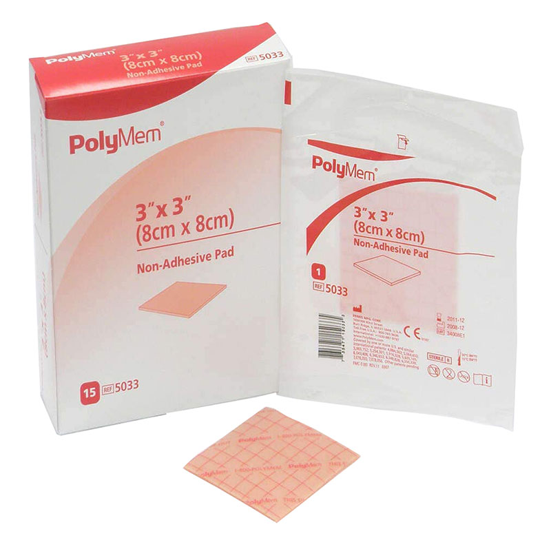 PolyMem 3x3 inch Non-Adhesive PolyMeric Membrane Dressing Box of 15