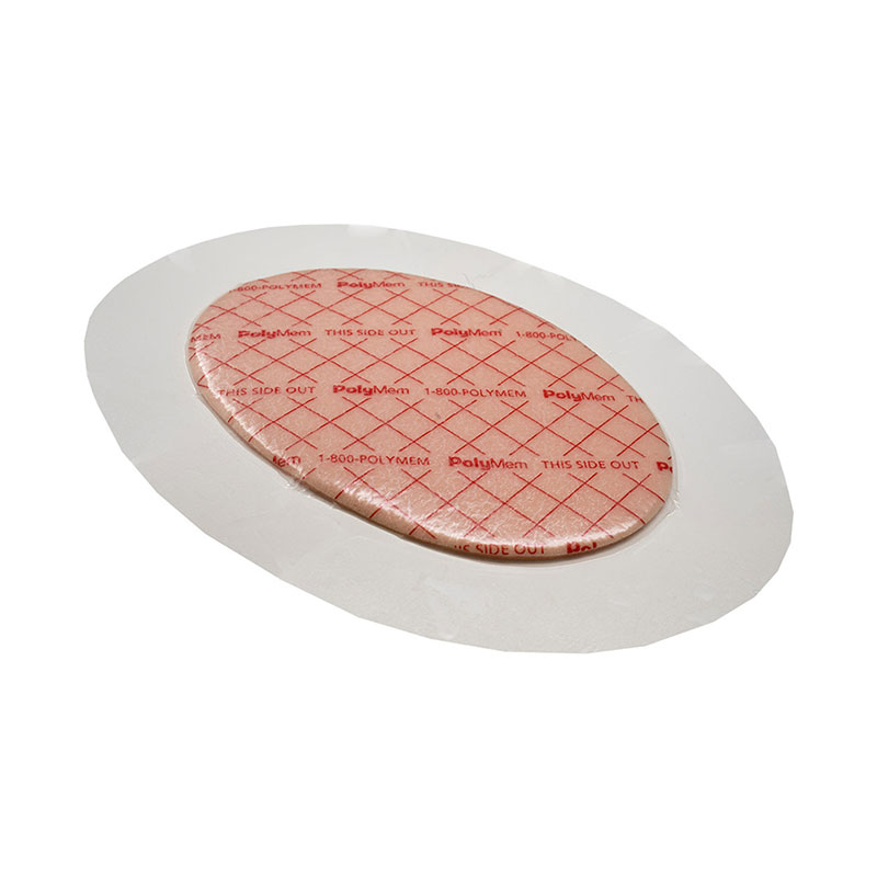 PolyMem Oval Silicone Border Dressing 5x3.5 inch Box of 5