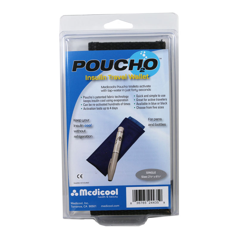 Poucho Diabetes Cooler Carry Case Single Pen Black
