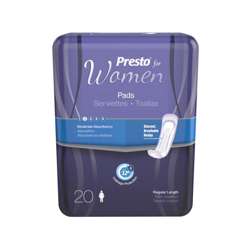Presto Pads Moderate Absorbency 12 inch Long Case of 180