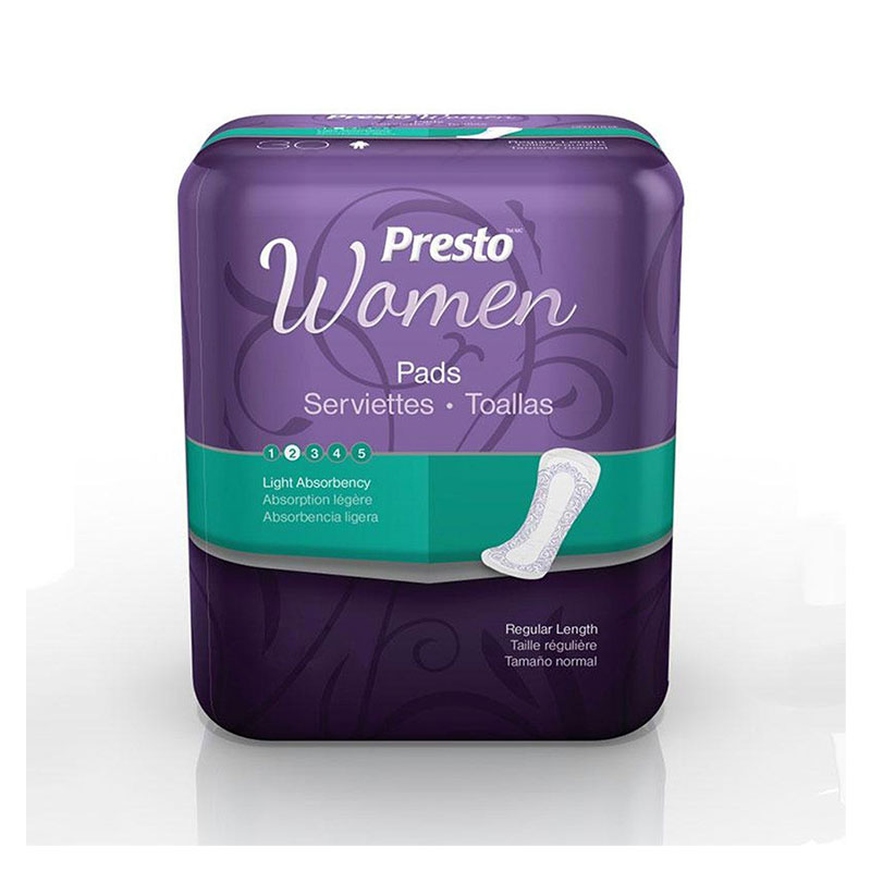 Presto Pads Light Absorbency 8.5 inch Regular Pack of 30