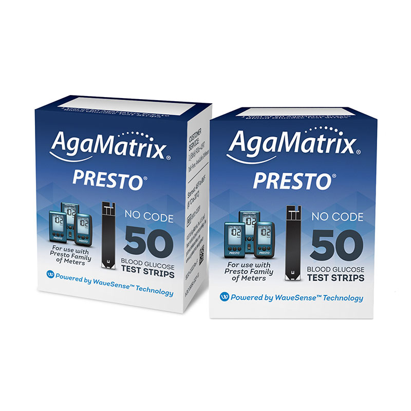 AgaMatrix Presto Blood Glucose Test Strips 100 Count