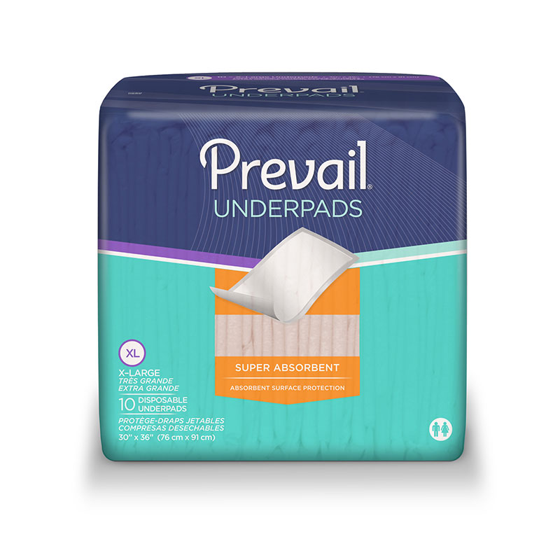 Prevail Premium Super Absorbent Underpad Peach XL 30 inch x36 inch 10/bx