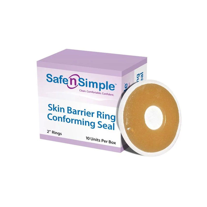 Safe N Simple 2 inch Conforming Skin Barrier Rings Extra Thick Box of 10