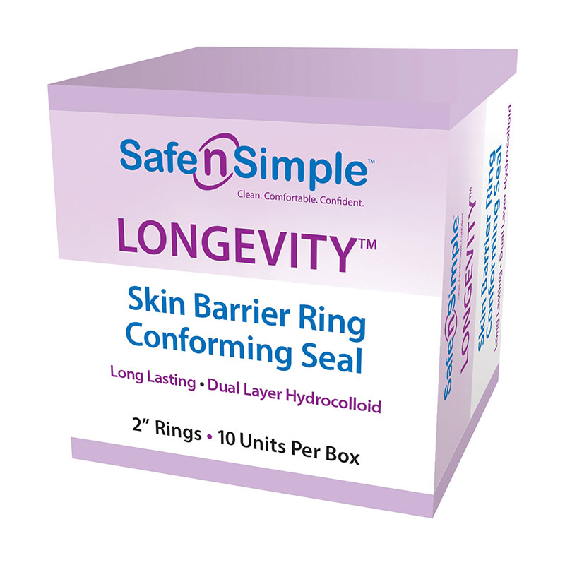 Safe N Simple Longevity Skin Barrier Seal 2 inch Skin Barrier Ring Box of 10