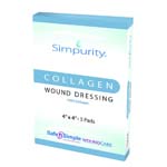 Safe N Simple Simpurity Collagen Pad Wound Dressing 4x4 inch Box of 5 thumbnail