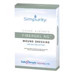 Safe N Simple Simpurity Fibergel AG Wound Dressing 4x4.75 inch Box of 10 thumbnail
