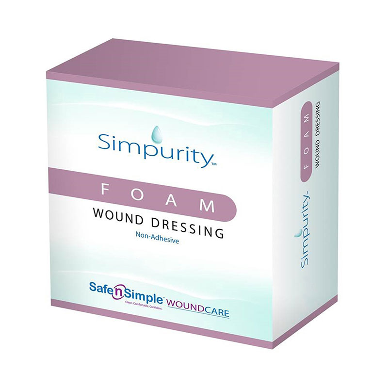 Safe N Simple Simpurity Foam Wound Dressing 2x2 inch Pad Box of 12