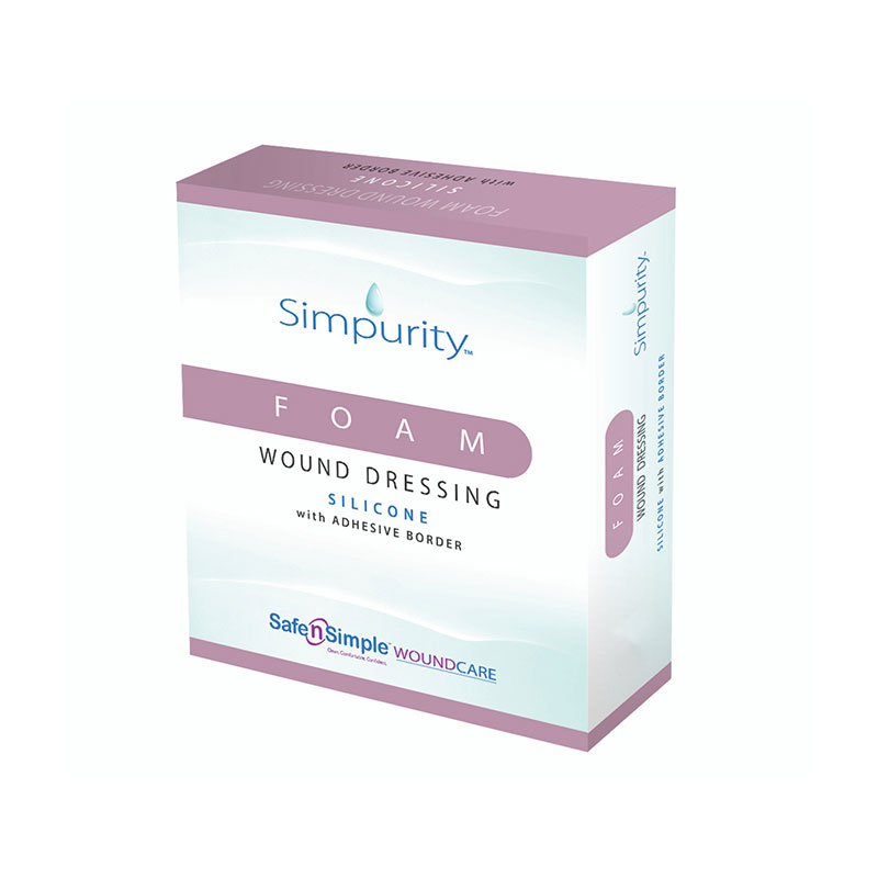 Safe N Simple Simpurity Silver Silicone Foam with Border 4.6x4.6 inch Box of 12