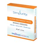 Safe N Simple Simpurity Super Absorbent Pad Wound Dressing 4x4 inch Box of 10 thumbnail