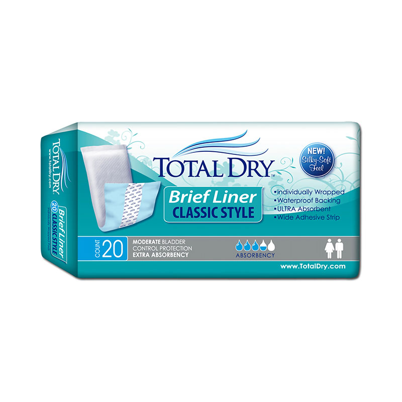 Secure Personal Care TotalDry Brief Liner 4x13 inch Case of 180