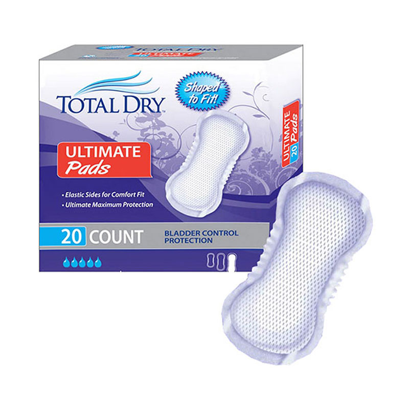 Secure Personal Care TotalDry Pads Ultimate 16.5 inch Long Package of 20