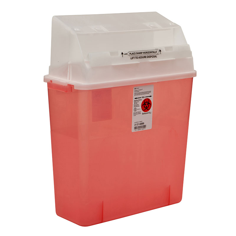 SharpsAGator In Room Sharps Container 3gal Transparent Red 12ct