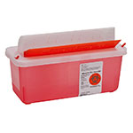 SharpSafety In Room Sharps Container Mailbox, 5qt Transparent Red 20ct thumbnail