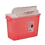 SharpSafety Safety In Room Sharps Container, 2gal - Transparent Red thumbnail