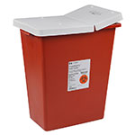 SharpSafety Sharps Container 12 Gallon, Gasketed Hinged Lid - Red thumbnail