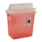 SharpSafety Sharps Container Horizontal Drop 2gal Transparent Red 20ct thumbnail