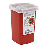 Covidien SharpSafety AutoDrop Phlebotomy Container 1 Qt Red Each thumbnail