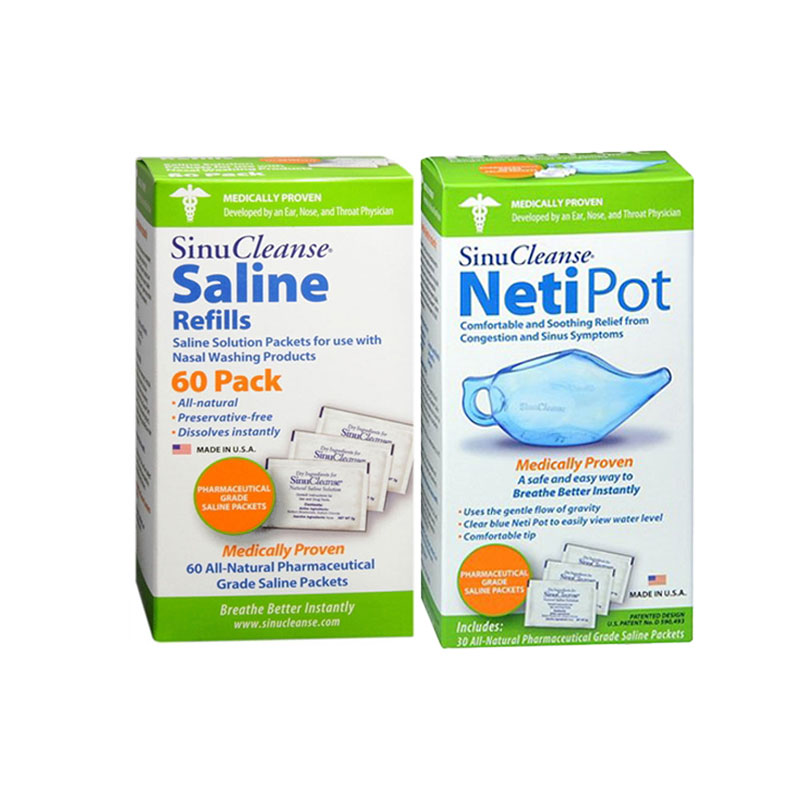 SinuCleanse Neti Pot Clear Blue With 60 Saline Packets