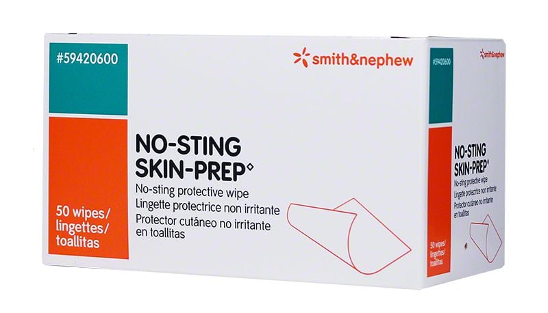 Smith Nephew No-Sting Skin Prep Protective Wipes Box of 50