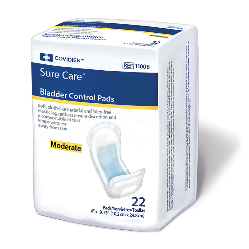 Covidien SureCare Bladder Control Pads 4x9.75 Regular 22ct Case of 6