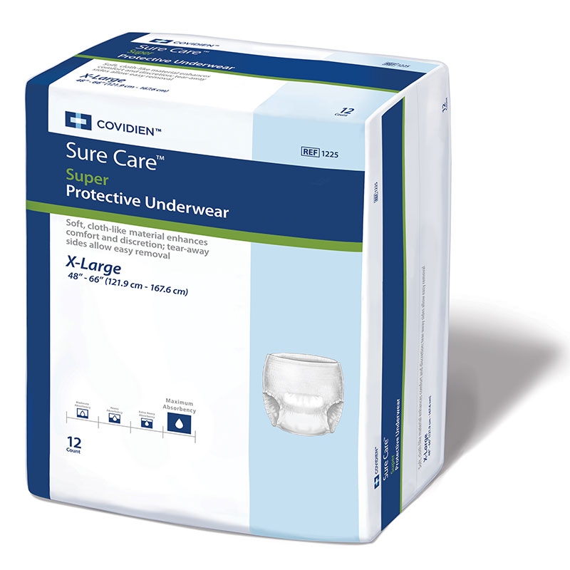 Covidien SureCare Bariatric Protective Underwear 48-66 inch X-Large 12ct