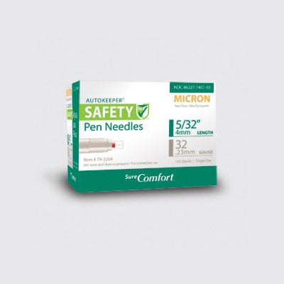 Sure Comfort Safety Pen Needles 32G 4mm Micro 100ct