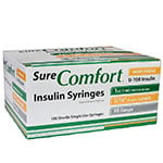 SureComfort U-100 Insulin Syringes 30g 1cc 5/16in 100/bx Case of 5 thumbnail
