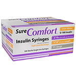 SureComfort U-100 Insulin Syringes 1/2 UNIT 31g 3/10cc 5/16in 100/bx Case of 5 thumbnail