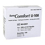 SureComfort U-100 Syringes 1cc, 30G, 5/16" - Blister Pack - Case of 5 thumbnail
