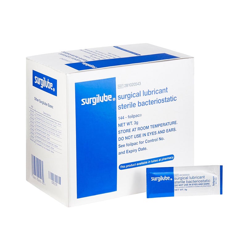 Surgilube Surgical Lubricant 3g Foilpac Box of 144