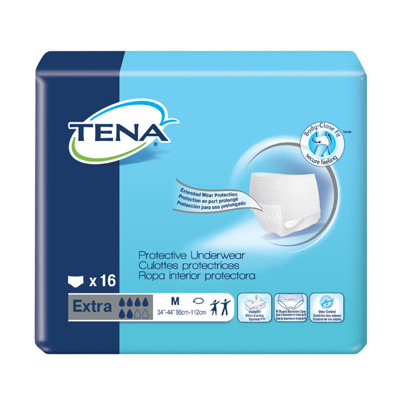 TENA Protective Underwear Extra Absorbency 34 inch -44 inch Medium - 16/bag