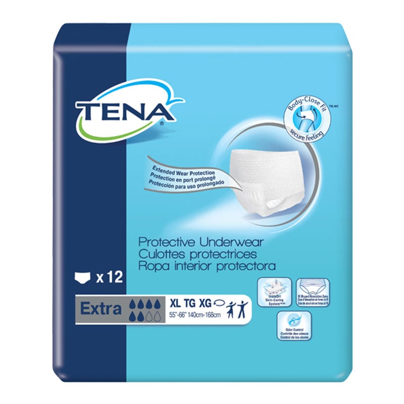 TENA Protective Underwear Extra Absorbency 55 inch -66 inch X-Large 12/bag