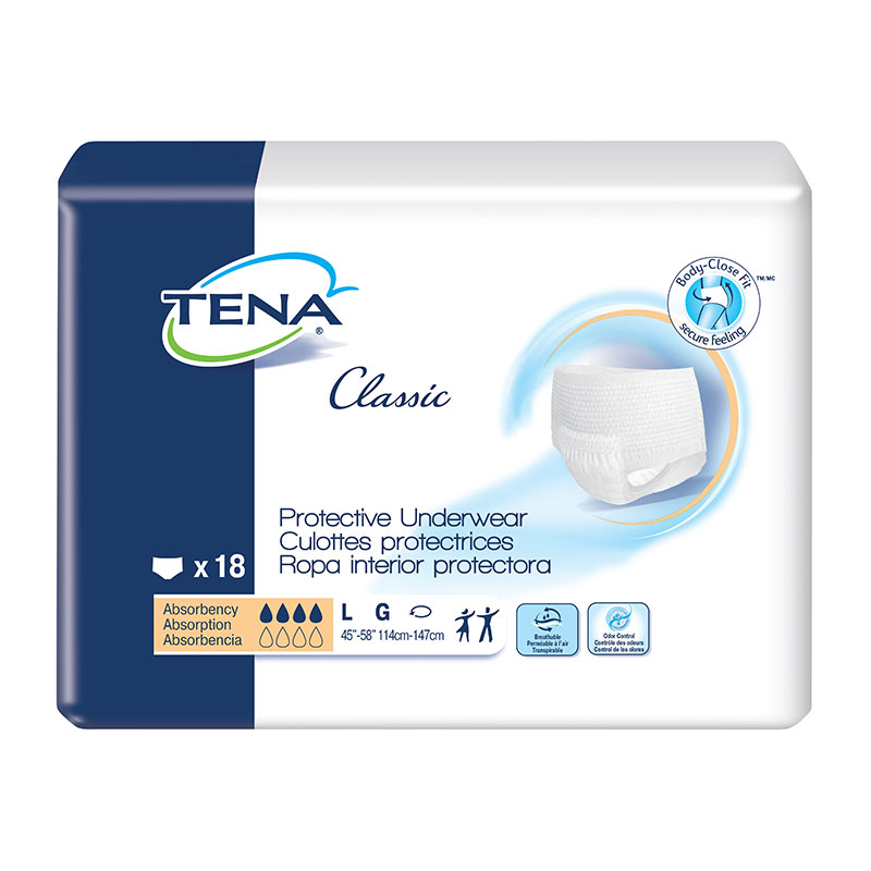TENA Classic Protective Underwear 48 inch -59 inch Large - 18/bag