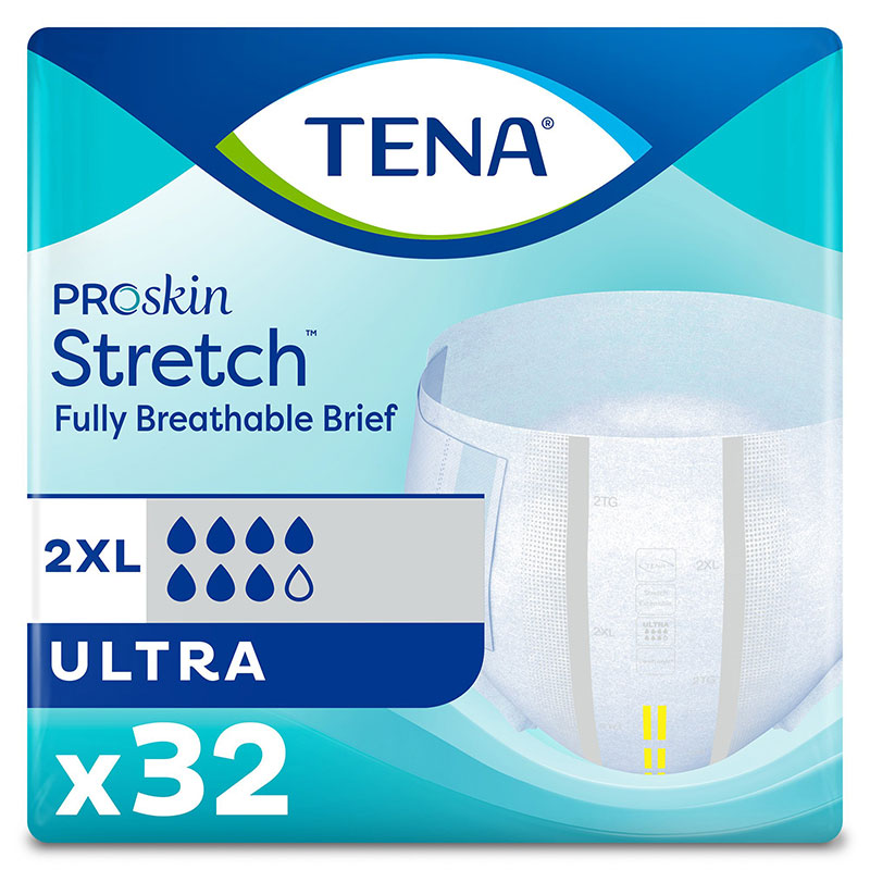 TENA Stretch Briefs, Ultra Absorbency, 64-70, XXL - 64/case