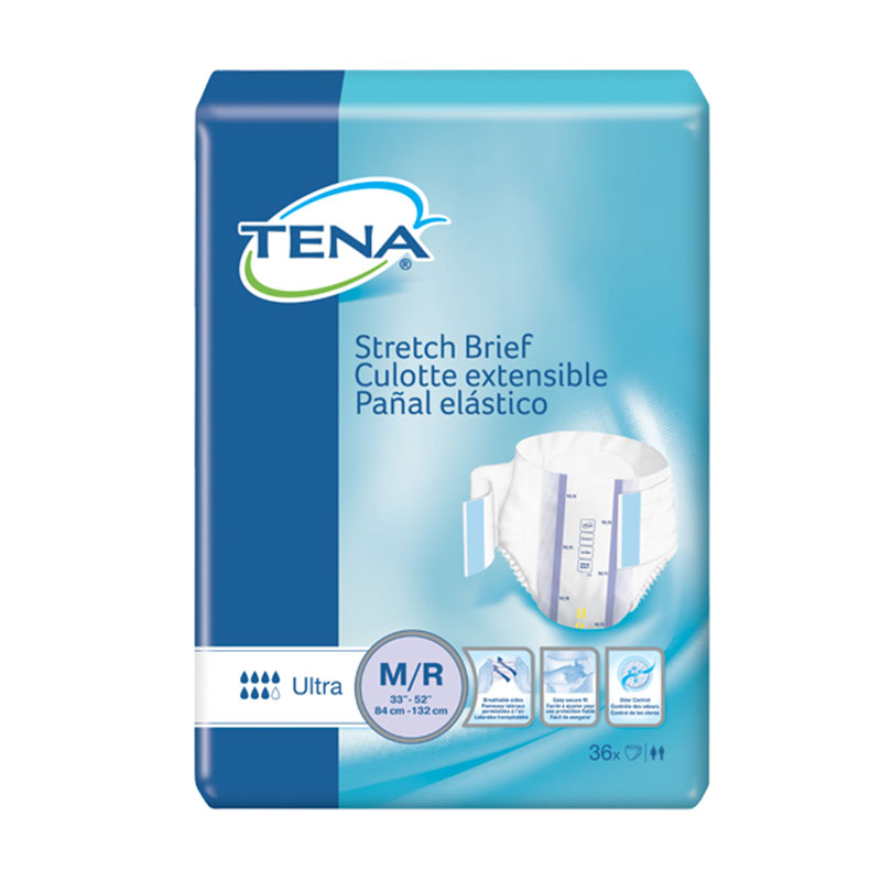 Tena Ultra Stretch Briefs MD/REG 32-52 36/bag