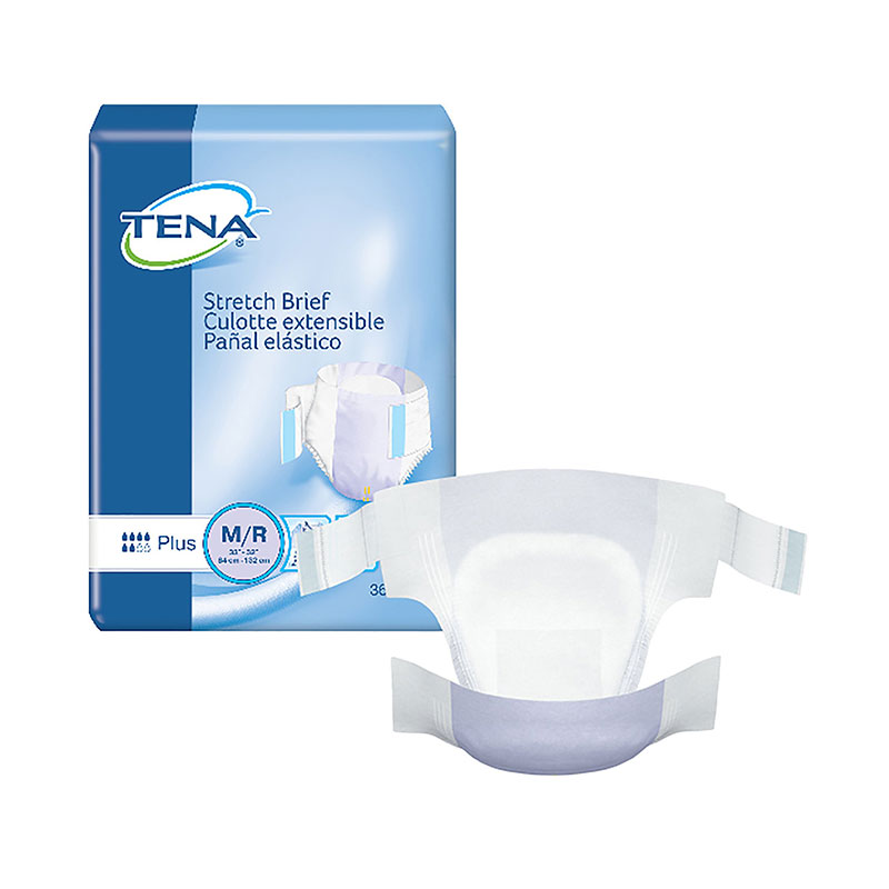 Tena Stretch Plus Medium 33-52 inch Package of 36