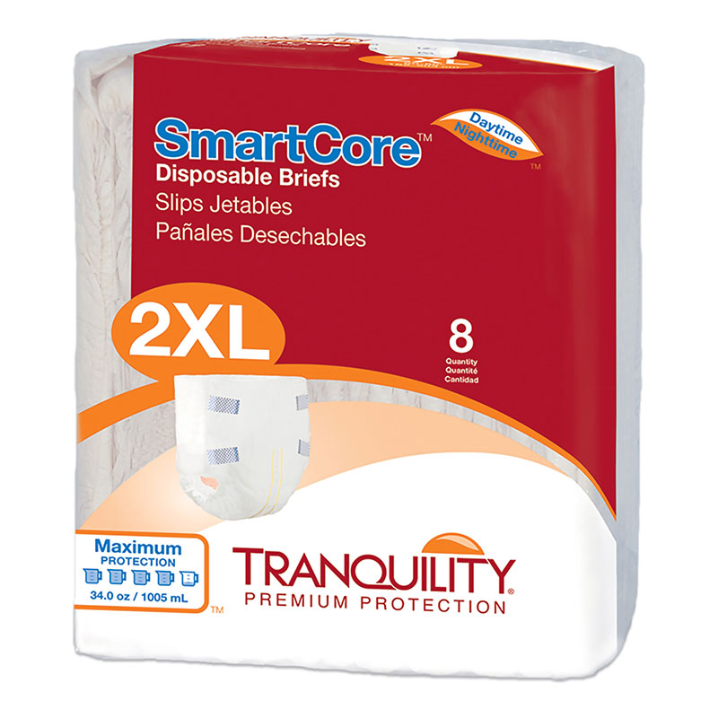 Tranquility SmartCore Brief 2X-Large 60-80 White 2315 4/Bag